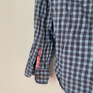 United Colours Blue&Gray Checked Shirt(Men)