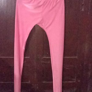 Pink Crepe Kurti Andahining Smooth Legging