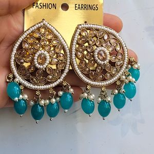 Rama Green Kundan Earring Set