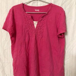 Pink Semiformal Cotton Top