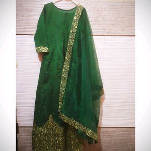 SALE!!! Green Embroidered Gown