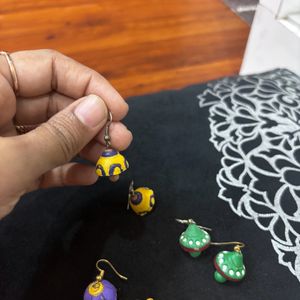 Combo Offer- Three Pairs Of Colorful Jhumkas