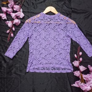 Lavander Lace Detailed Top (See-through)