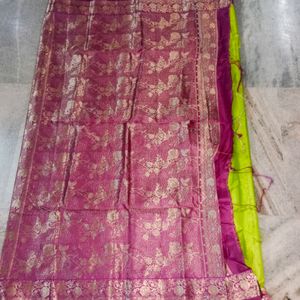 Art Silk Saree With Blouse Pices Good Design