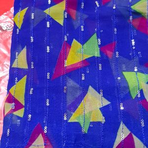 Sequence Work Chiffon Saree