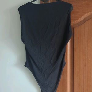 Zara Polyamide Square Neck Black Bodysuit MRP 1500