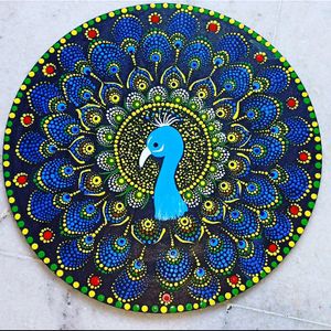 Handmade Peacock Mandala Painting