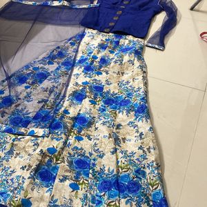 Crop Top Skirt with net dupatta