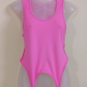 Pink Nylon Body Suit