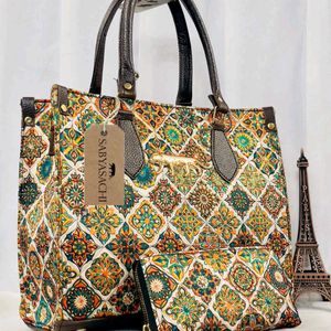 SABYASACHI 2PC COMBO TOTE+ WALLET