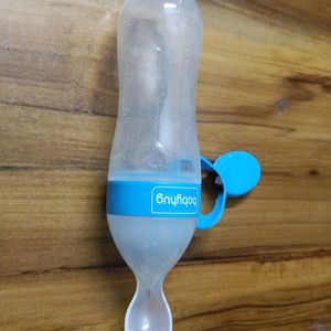 Silicon Feeder Bottle with Spoon Set