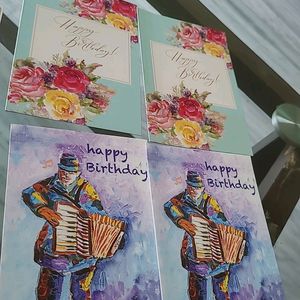 Artistic Birthday Card Set Of 4