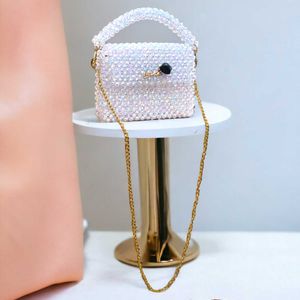 White Beaded Sling Bag