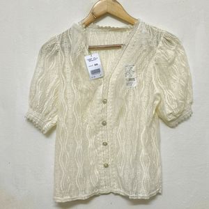 Trendy New Y2k Cream Top For Women