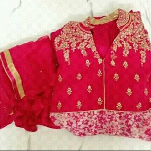 Rose Pink Worked Ethnic Gown