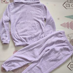 Lavender Fleece Hoodie And Joggers Set/ Coord Set