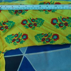 Yellow Printed Kurtha