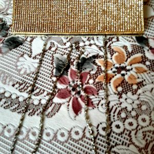 Gold Colour Clutch with Sling