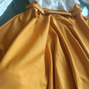 Yellow Dress Both Simple And Off Shoulder