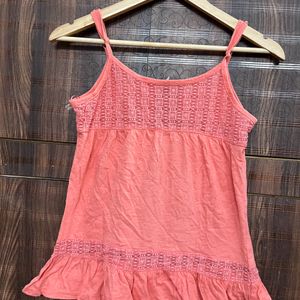 Peach Back Lace Top