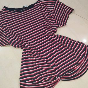 Red And Black Striped Top