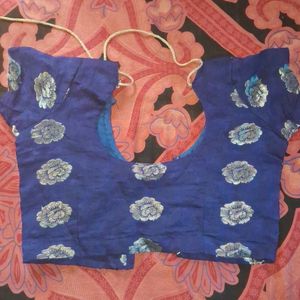 Blue Floral Border Design Saree