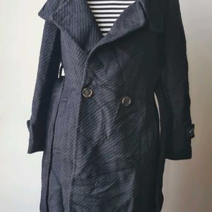 Black Korean Thrifted Overcoat