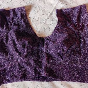 Cream And Purple Shimmer Blouse
