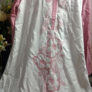 New Kurti Light Pink And White