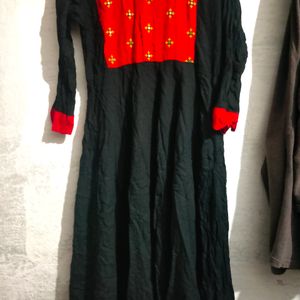 Classic Red And Black Kurta