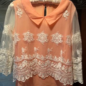 Loved Peach Lace Top