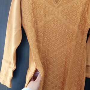 Orange Woollen Kurta