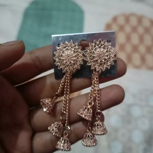 Sliver And Rose Gold Earrings