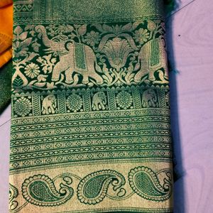 Dussehra Traditional Elephant Design Banarasi Silk