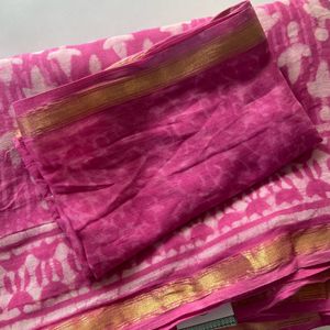 Soft Cotton Saree With Blouse