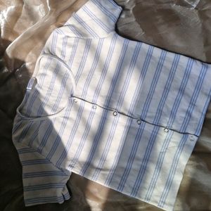 White and Blue Striped Top (S)