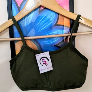 Olive Color Sports Bra For Gym New