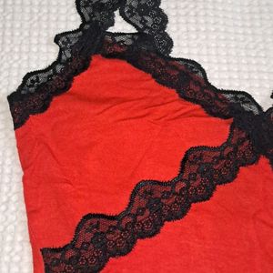 Y2k Lace Red Crop Top