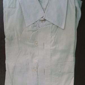 White Cotton Stitched Shirt