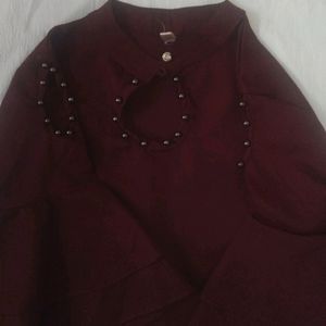 Maroon Korean Crop Top