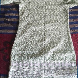 Light pista (Chickenkari) Cotton Kurti ..