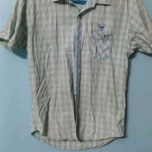 Men Blue And White Shirt