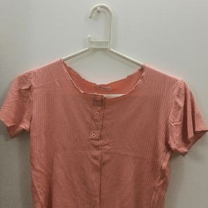 Crop Top Fitted (Peach Color)