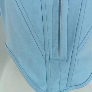 Light Blue Plain Casual Corset Top (Women)