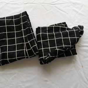 Black Checks Coat Set (Girl's)