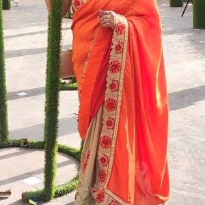 Festive Wear Orange 🧡 Saree