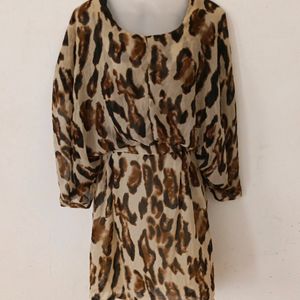 LEOPARD PRINT BAGGY DRESS