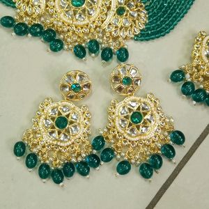 NEW TRENDING RAMA GREEN JEWELLERY SET