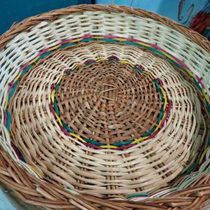 Bamboo Wooden Fruit Vegetables Basket Round Shape