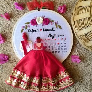 Wedding Theme Red Embroidery Hoop